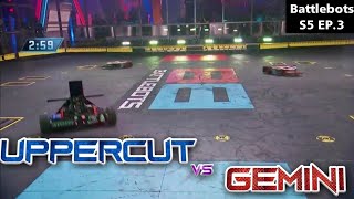 UpperCut vs Gemini  Battlebots Season 5 Episode 3  BotxFan [upl. by Nannoc332]