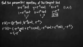 Parametric equations of the tangent line vectors KristaKingMath [upl. by Ecinehs]