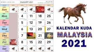 KALENDAR KUDA MALAYSIA TAHUN 2021  CALENDAR 2021 [upl. by Seko168]