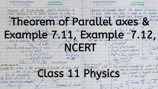 Theorem of Parallel axes  Chapter 6  System of Particles and Rotational Motion  Class 11 Physics [upl. by Ahsikahs442]