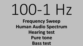 1001 Hz Frequency Sweep Human Audio Spectrum Hearing test Bass test Pure tone [upl. by Sadella920]