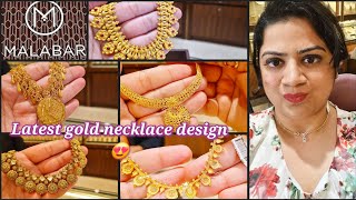 wow 😳 Malabar gold necklace designs with price  Light weight gold necklace designs with price [upl. by Ruhtracam]