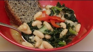 Greens amp Beans Italian Style  Kale and Cannellini Beans in Chicken Broth [upl. by Ttegirb]