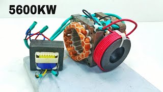 How free electric energy amazing project with two fan copper coilwire using big Transformer magnet [upl. by Ybsorc]