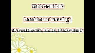 PERENNIALISM EDUCATIONAL PHILOSOPHY [upl. by Ijies]