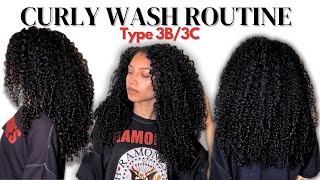 Curly Hair Routine  3B3C low porosity curls [upl. by Akem]