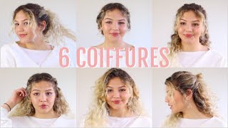 6 COIFFURES FACILES CHEVEUX BOUCLÉS [upl. by Anaujit]