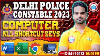 Delhi Police Constable 2023  DP Computer Marathon Class  DP Computer All Shortcut Keys in Computer [upl. by Acillegna]