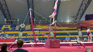 Lorette Charpy  bars  podium training DOHA [upl. by Aikemaj]