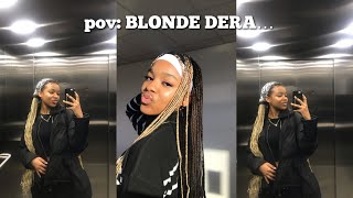 knotless braids by MYSELF  meet blonde dera… [upl. by Speroni]