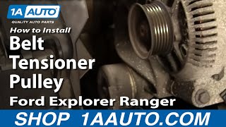 How to Replace Serpentine Belt Tensioner with Pulley 9300 Ford Explorer [upl. by Bernardina]