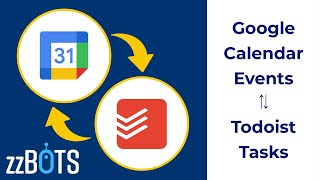 How to 2 Way Sync Google Calendar Events over to Todoist Tasks  zzBots [upl. by Eedyak]