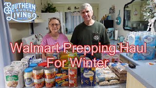 Walmart Prepping Haul For Winter  Living On Social Security [upl. by Llenna146]