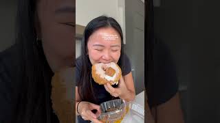 realistic what I eat in a day 🍩🍌🥜🥑🍳 whatieatinaday dessert foodie donut healthy [upl. by Kant]