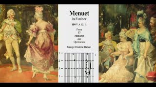 Scrolling Klavar Score Menuet in E minorHWV A151by GF Handel from 37 Menuette nach Opernarien [upl. by Aihsaei]