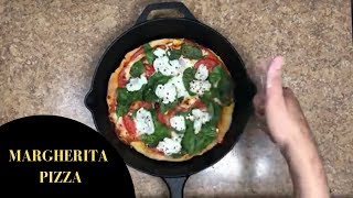 Margherita pizza in a cast iron skillet [upl. by Kcinnay392]