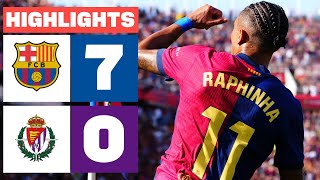 FC BARCELONA 7  0 REAL VALLADOLID CF  RESUMEN LALIGA EA SPORTS [upl. by Wein]