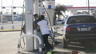 STEALING PEOPLES GAS PRANK GONE WRONG [upl. by Ennairol]