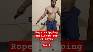 Rope skipping challenge for 30 days Day2 skippingfitness homeworkout [upl. by Nacul]