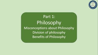 Part 1 Introduction of Philosophy  Misconceptions about Philosophy [upl. by Erdnoid]