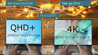 Dell XPS 9710 vs MSI Creator Z16 Notebook Comparison Specification 2021 Xmas [upl. by Aleydis]