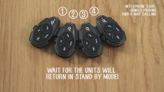 Interphone Tutorial 9 Automatic Pairing and Conferencing up to 4 units [upl. by Tenney69]