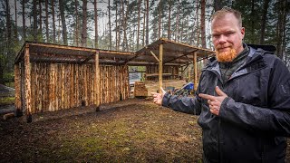 Dach und Rückwand für das Sägewerk Holzlager [upl. by Itaws]