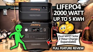 Jackery 1000 Plus 2000w LiFePO4 Modular UPS Solar Generator Power Station Review [upl. by Hamel]