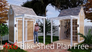 4x6 Bike Shed Plan Free [upl. by Gomar]