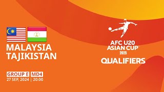 Malaysia  Tajikistan  Group E  MD4  AFC U20 Asian Cup 2025 Qualifiers [upl. by Nemhauser]