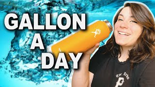 I DRANK A GALLON OF WATER EVERY DAY FOR A WEEK  RESULTS My 100lb weight loss journey [upl. by Neelyt]