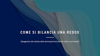 Come bilanciare le reazioni redox [upl. by Yruy]