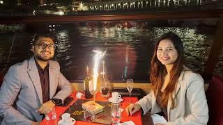 Romantic Anniversary Celebration  Paris  Bateaux Mouches Dinner Cruise Seine River cruise [upl. by Wilhide]