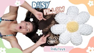 Crochet Pillow Amigurumi Daisy NO HOOK Crochet Beginner Pattern Easy to Follow Amigurumi Tutorial [upl. by Einaoj]