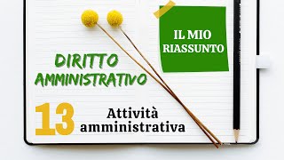 Diritto Amministrativo  Capitolo 13 attività amministrativa [upl. by Loftus30]