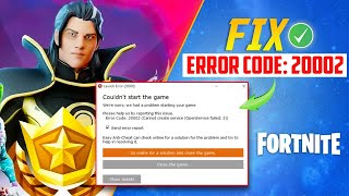 How To Fix Fortnite Error Code 20002 on Windows PC  Fortnite Easy Anti Cheat Error 20002 [upl. by Veator382]