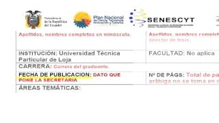 tutorial registro de tesis de la SENESCYT [upl. by Aser]