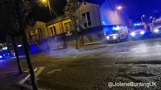 Loyalist youths continue to attack police in Sandy Row Belfast Northern Ireland [upl. by Eeneg]