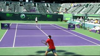 Roger Federer practice  Miami Sony Ericsson 2010 [upl. by Gildas46]