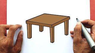 how to Draw a Table easy step by step Drawing Tutorial [upl. by Groves]