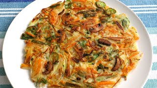 Vegetable Pancake Yachaejeon 야채전 [upl. by Quirk]