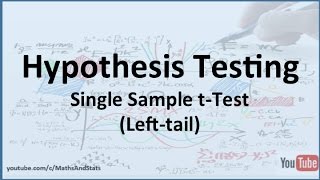 Hypothesis Testing by Hand A Single Sample tTest Left Tailed Test [upl. by Gram834]