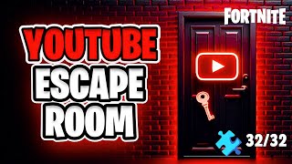 YOUTUBE ESCAPE ROOM  Fortnite  All keys and Puzzle pieces  Sugden [upl. by Lisk]