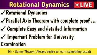 Rotational Dynamics parallel axis theorem with proof  important problems on parallel axis theorem [upl. by Kaliski]