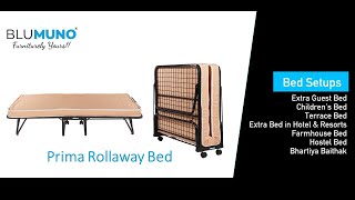 Indias Favourite Folding Bed I Blumuno Prima Rollaway Bed Video I With Wheels and Folding Mattress [upl. by Uis]