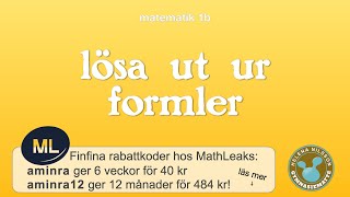 1b 333 lösa ut ur formler [upl. by Negam222]