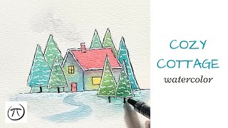 Cozy Cottage Watercolor tutorial [upl. by Helge]