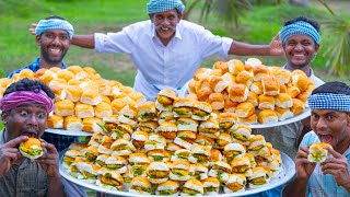 INDIAN BURGER  VADA PAV  Indian Street Food Recipe Making in Village  Rainy Day Cooking [upl. by Venola221]