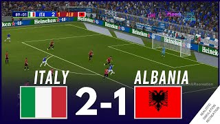 Italy 21 Albania 2024 UEFA Euro Cup Match Highlights  Video game simulation [upl. by Odlo]