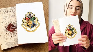 Harry Potter Defterleri  Hogwarts Amblemli amp Çapulcu Haritalı Defter Yapımı [upl. by Ennoitna874]